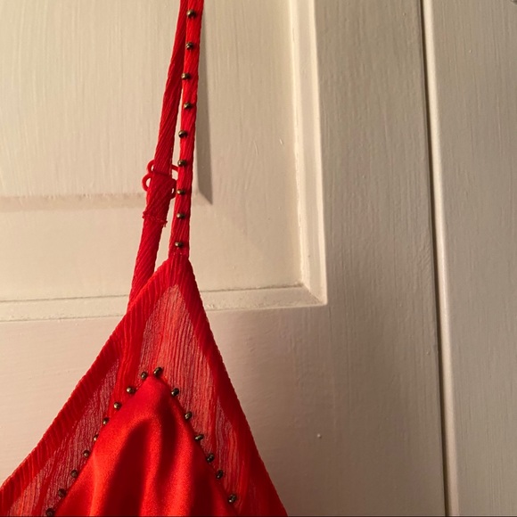 Bebe silk top, red, size S - Picture 3 of 4